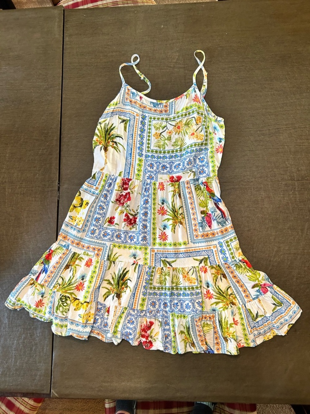 Cupshe White Multicolor Patchwork Tropical Midi Dress